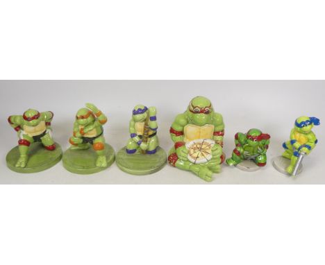 Mirage Studios, Six Teenage Mutant Ninja Turtles Ceramic Figures includes a Money Bank. (6)