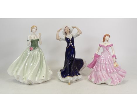 Selection of Three Lady Figure's, Coalport Sentiments 'Birthday Wishes', Royal Worcester 'Keepsake' Sculptured by J Bromley a