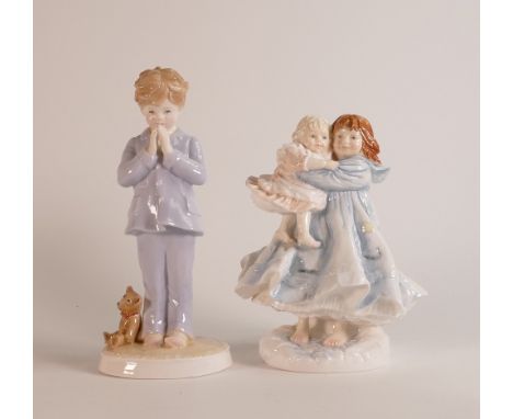 Royal Worcester, Two Child Figures 'Love' and 'I Pray' (2)