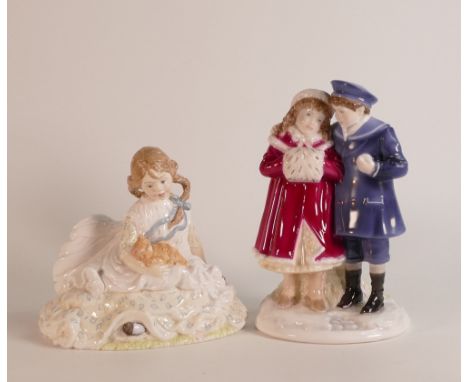 Royal Worcester, Two Child Figures I Love Emily and Safe At Last (2)