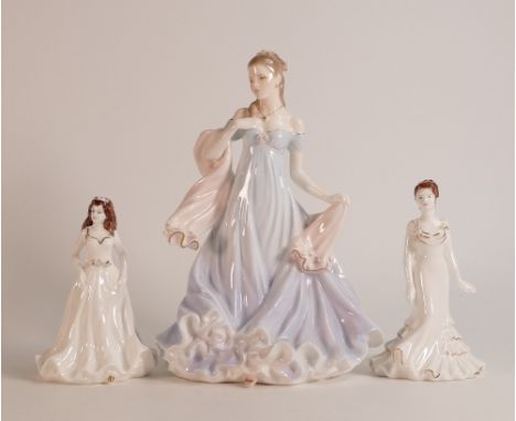 Three Ceramics Lady Figures including Royal Worcester With All My Heart and Coalport Crystal and Savannah (3)
