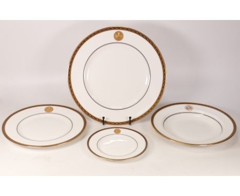 Four De Lamerie Fine Bone China heavily gilded Special Commission patterned items with Algerian State Motif, specially made h
