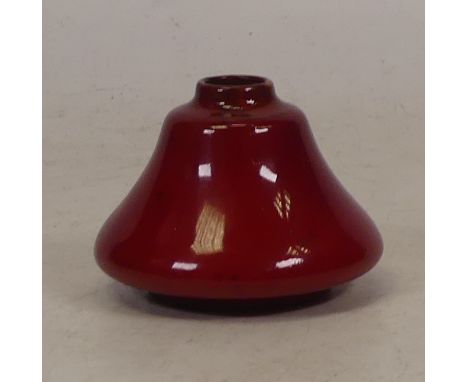 Bernard Moore, Red Flambe Squat Vase. Height: 4cm