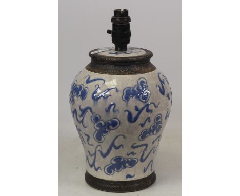 Charlotte Rhead for Bursley Ware, A Dragon Pattern Nanking Style Lamp Base. Height: 32cm