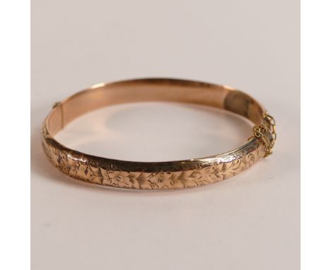 9ct rose gold bangle, 7.9g.