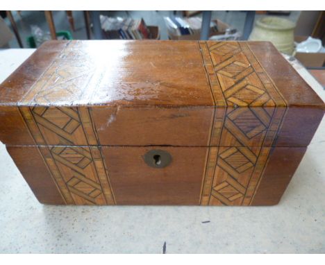 A 19th century Tunbridgeware tea caddy