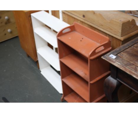 A white painted shelf unit together with one other (2)