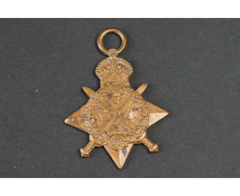 A Full Size British World War One 1914 Star Medal, Name And Number Defaced To Reverse But Marked To The Army Veterinary Corps