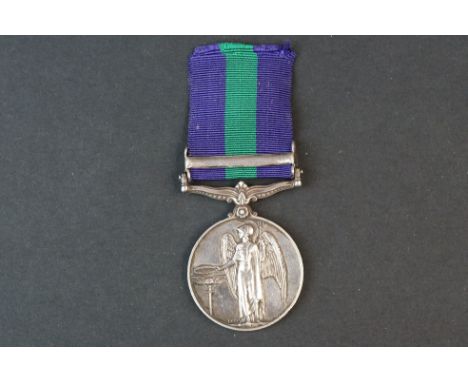 A Full Size British General Service Medal With Palestine 1945-48 Clasp, Named And Issued To No.19005852 Driver G. BENNINGTON 