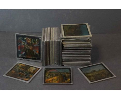 A Collection Of Approx Fifty Early 20th Century Military Glass Magic Lantern Slides To Include World War One And Boer War Exa