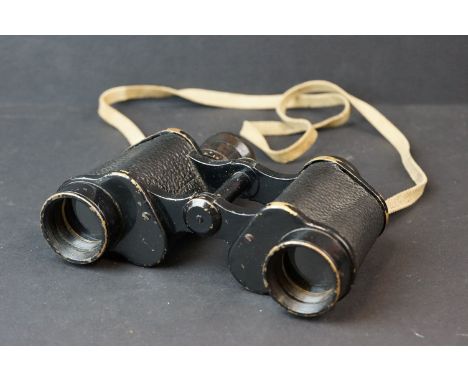 A Pair Of British World War Two Issued Binoculars, Sino Prism No.2 Mk.II x6 By Taylor Hobson, Dated 1941 And Marked With The 