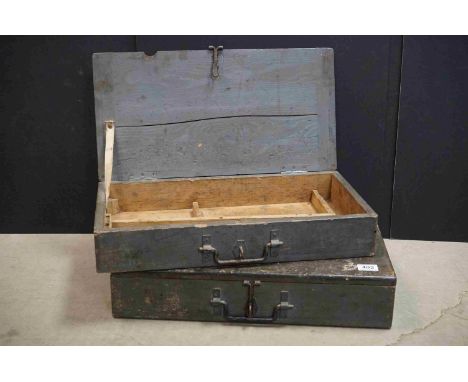 Two World War Two 1943 Dated Wooden Merlin Engine Parts Boxes. 