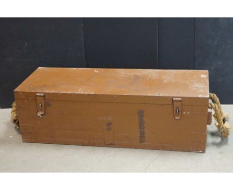 A Large Wooden Military Ammunition / Storage Trunk. 
