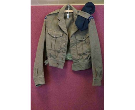 A British 1949 Dated Army Serge Battledress Blouse With Original R.A.S.C. / Royal Army Service Corps Embroidered Cloth Should