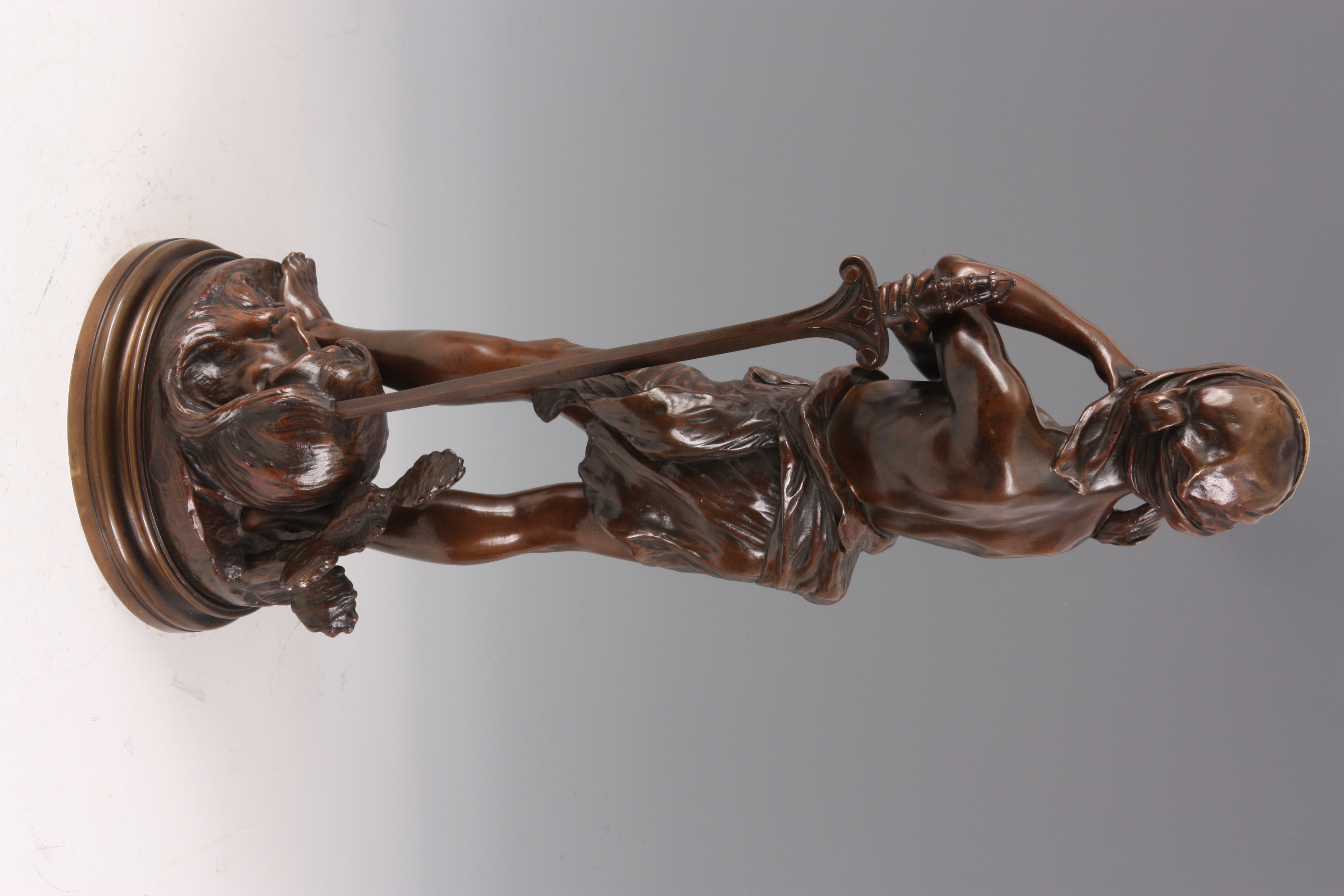 AFTER HENRI PLE A LARGE LATE 19TH CENTURY PATINATED BRONZE SCULPTURE of