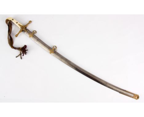 A MID 19th CENTURY WARWICK YEOMANRY MAMELUKE SABRE BY C SMITH, 12 PICCADILLY, LONDON the curved single edged blade etched wit