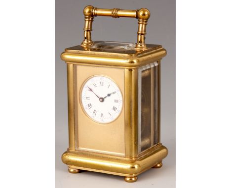 HENRY JACOT No. 5387 A LATE 19TH CENTURY FRENCH MINIATURE CARRIAGE CLOCK the moulded gilt brass case with simulated bamboo ha