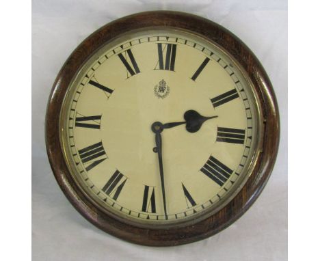WWII period circular wall clock dial inscribed 'RAF' D 45 cm