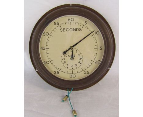 Bakelite/metal 'Seconds' wall clock timer for photographic dark room D 32 cm