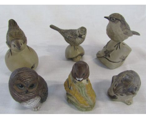 Collection of 6 Poole Pottery bird and animal figures