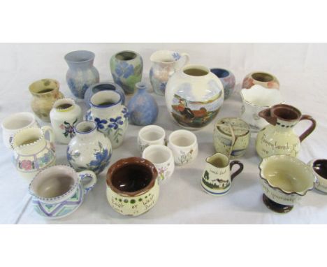 Assorted vases and jugs by Conwy Pottery, Poole, Masons, Devonware etc