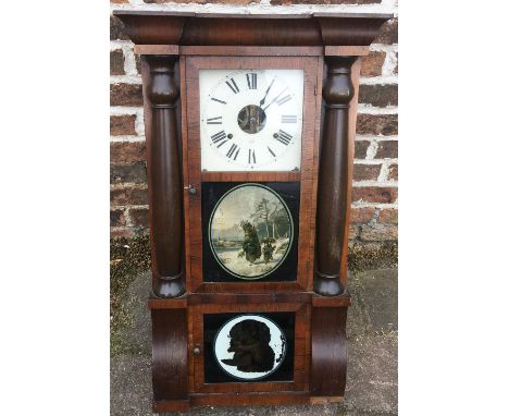 Large late 19th century 8 day American wall clock made by Seth Thomas H 82cm