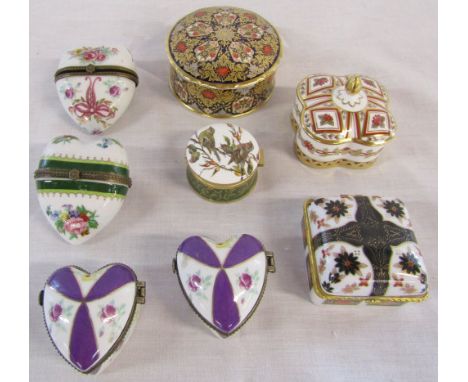 Selection of trinket pots and lidded pots inc Royal Crown Derby