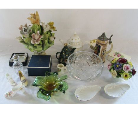 Assorted ceramics and glassware inc Wade and Royal Worcester