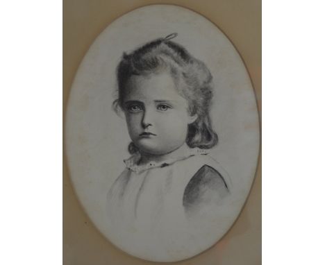 Charcoal portrait of a young girl