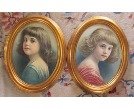 2 gilt framed portrait prints