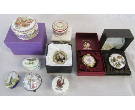 Assorted trinket boxes inc Royal Crown Derby & Royal Worcester