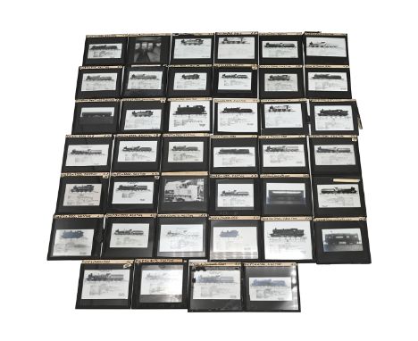 A good collection Railway diagram and carriage magic lantern slides including G.W.R (Great Western Railway).