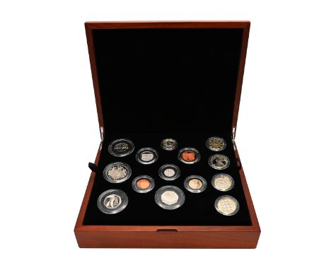 2022 premium proof Royal Mint 13-coin UK annual set in an attractive wooden box with the original COA. Includes (1) 2022 Plat