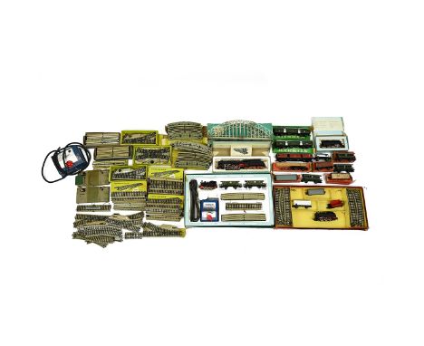 Large box of Mid Century Marklin Toy Trains, Carriages &amp; Track. Consists of Boxed 2959 passenger complete set, boxed 3200