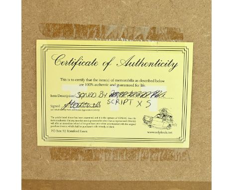 Signed Only Fools &amp; Horses memorabilia. 'The Green, Green Grass' Script, Signed photograph, audience ticket and ticket in