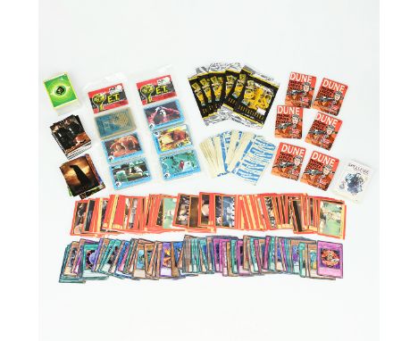 Group of Vintage Mixed Trading Cards etc: Transformers x 18; SuperCinema x6; ET Movie Photo Card Set x 2; Batman Begins; Spel