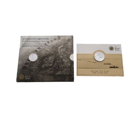 Group of two (2) 999 silver collectable Royal Mint coins in original sleeve packaging. Includes (1) 2014 First World War Outb
