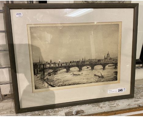 JOHNSTONE BAIRD ETCHING - FRAMED 38CM  X 27CM &amp; 52.5CM X 42CM