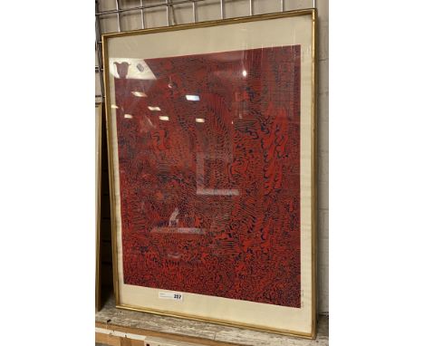 WALTER WHALL BATTISS LITHOGRAPH 76.5CMS (H) X 56CMS (W) INNER FRAME APPROX