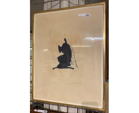 SALVADORE DALI LITHOGRAPH - 60CMS (H) X 50.5 CMS (W) PICTURE ONLY (excluding the mount and frame)