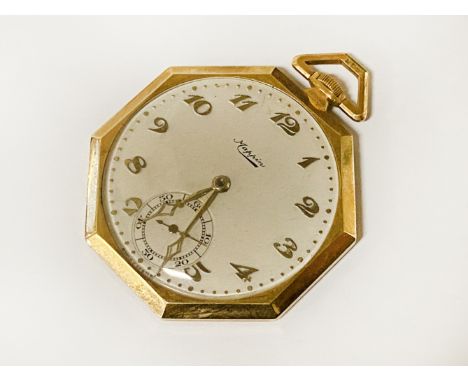 18CT GOLD MAPPIN OCTAGANOL POCKET WATCH - 40.4 GRAMS APPROX