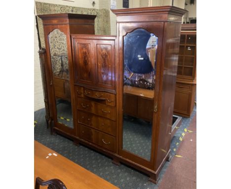 MAPLES &amp; CO MAHOGANY TRIPLE WARDROBE