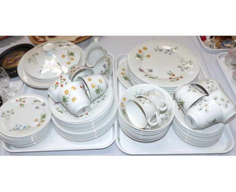 A Royal Doulton "Springtime" TC 1113 part dinner and tea service, 64 pieces approx