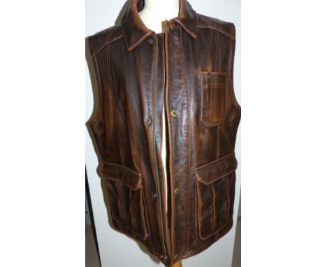 A gent's brow hide waistcoat/gilet with patch pockets