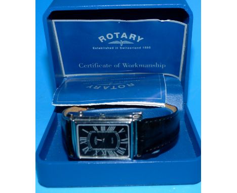 A gent's Rotary Elite twin face wristwatch, boxed