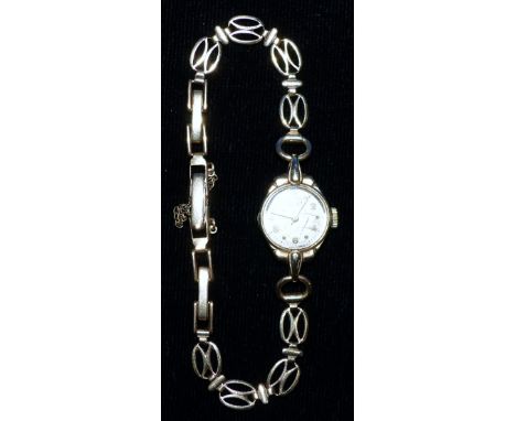A lady's Rotary 9 carat hallmarked gold watch on 9 carat bracelet, 14 gm gross