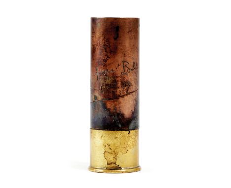 AN ASPREY NOVELTY OXIDISED COPPER AND BASE METAL CARTRIDGE BUTT MARKER the base inscribed 'Asprey's Cartridge Place Finder, P