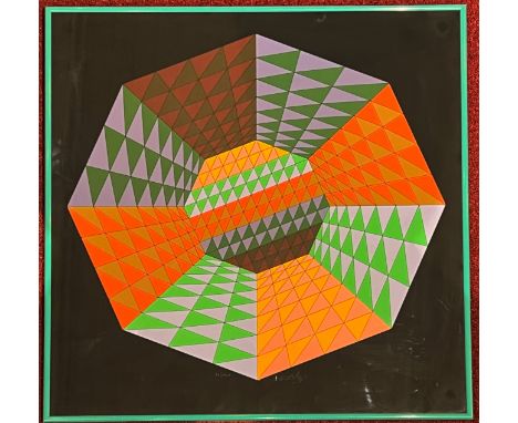 Victor Vasarely (Pécz 1908 - Paris 1998), Heisenberg, 1979, Farbsiebdruck /Serigraphie, signiert, Aufl. 98/125, Altersspuren,