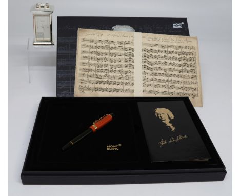 Montblanc, "Meisterstücke Johann Sebastian Bach Fountain Pen", Füllfederhalter mit Notenschlüsselclip, Signatur auf der Kappe