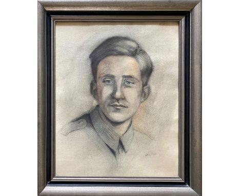 Frieder Thaler, Portrait eines jungen Mannes, Pastell/Papier, signiert und datiert '47, 51 x 41 cm